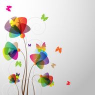Floral background with butterfly N7