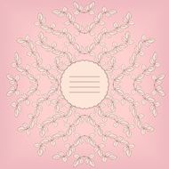 Floral card with leaves N2