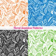 Colorful floral seamless patterns set N3