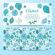 Nice floral greeting card with leaves N43