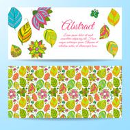 Nice floral greeting card with leaves N44