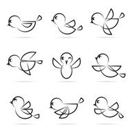 Set of vector bird icons N2