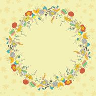 Beige card with flowers N3