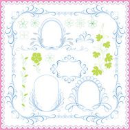 Seven vector linear calligraphical frames