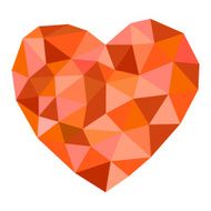 Beautiful orange edge heart shape on white background vector ill
