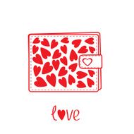 Wallet with hearts inside Card