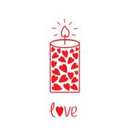 Love candle with hearts Card