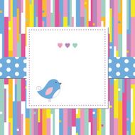 blue bird and hearts greeting card
