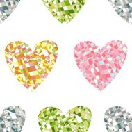 Seamless pattern of hearts gems N2