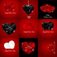 Big Set of Happy Valentines Day Card with Heart Vector N3