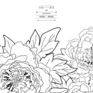 Beautiful peony bouquet design Hand drawn vector illustration N3