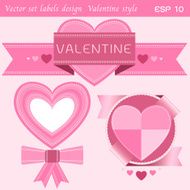 vector set heart labels design icons elements collection