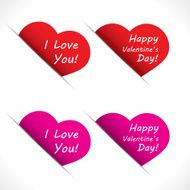 Heart icon or sticker set