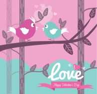 Cute couple bird in the forest