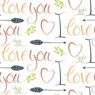 I love you colorful background with hearts and arrows