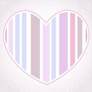 Valentine&#039;s Day stripped heart invitation postcard