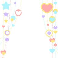Cute congratulation card with border of hearts