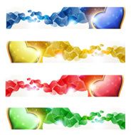 Valentines hearts and petals