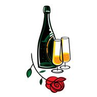 Champagne and rose