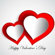 Red Heart Paper Stickers With Shadow