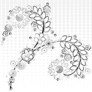 Flowers vector traditional branch of floral blooming N14