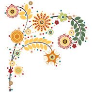 Flowers vector traditional branch of floral blooming N15