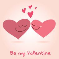 Valentine&#039;s Day lovely hearts kissing