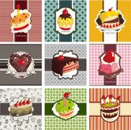 9 cute cartoon cake card set N2
