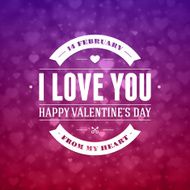 I love you message vintage retro vector background