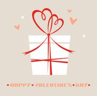Valentine's gift with hearts bow