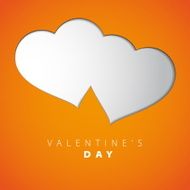 Happy Valentines Day - Two Hearts cuted With Shadow