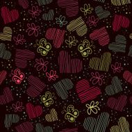 Romantic seamless pattern with hearts N146