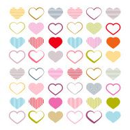 Colorful Vector Heart Set