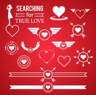 Heart symbol design elements
