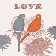 Cute parrots in vector Stylish Valentine card