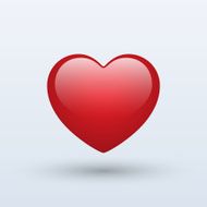 Red heart isolated on a white background