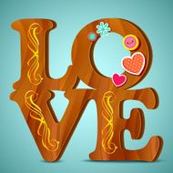 Wooden Love Word