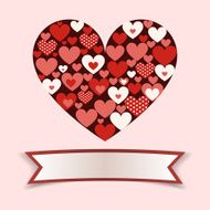 Abstract Heart with Banner Vector