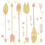 Hand drawn vector feathers set N2