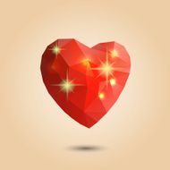 Origami polygonal heart Illustration