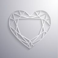 Heart-shaped diamond 3d icon