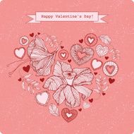 Valentine&#039;s day card with beautiful flowers N4