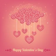Valentine greeting card with cloud