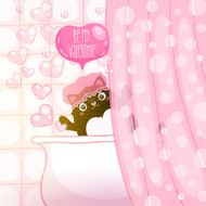 Happy Valentines Day card with cat N9