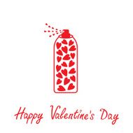Deodorant spray with hearts inside Happy Valentines day card