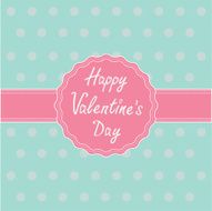 Pink label and ribbon Happy Valentines Day card