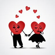 Two hearts in love Vector illustration N2