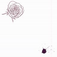 Ink drawing rose N2