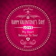 red valentines day greeting card with hearts and wishes text