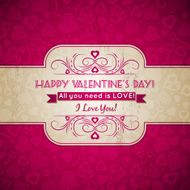 valentines day greeting card with hearts and wishes text